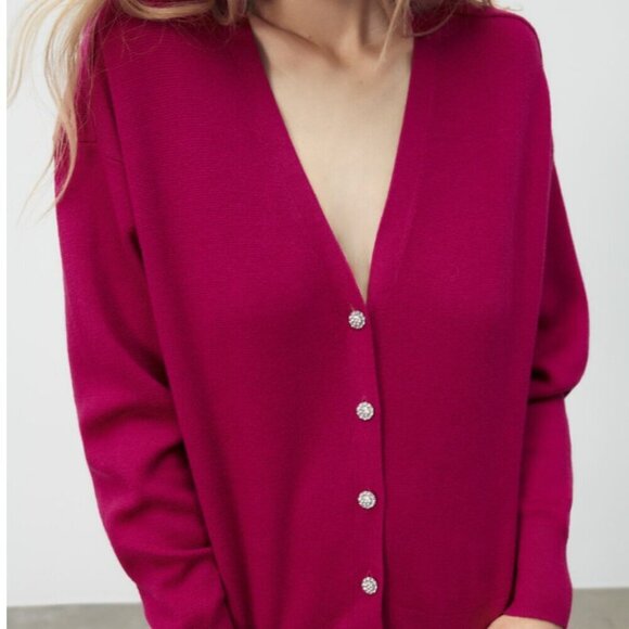 ZARA JEWEL BUTTON KNIT CARDIGAN (Size L , XL) NEW WITH TAG! - Picture 3 of 8